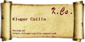 Kluger Csilla névjegykártya